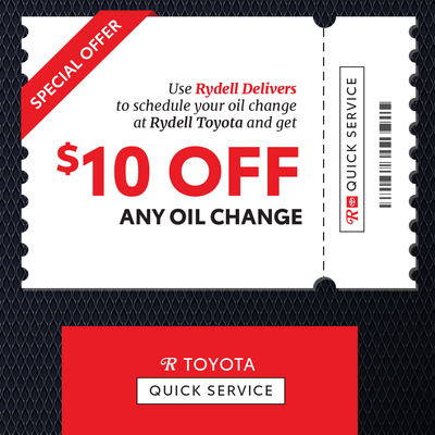 $10 OFF Any Oil Change when using Rydell Delivers Program