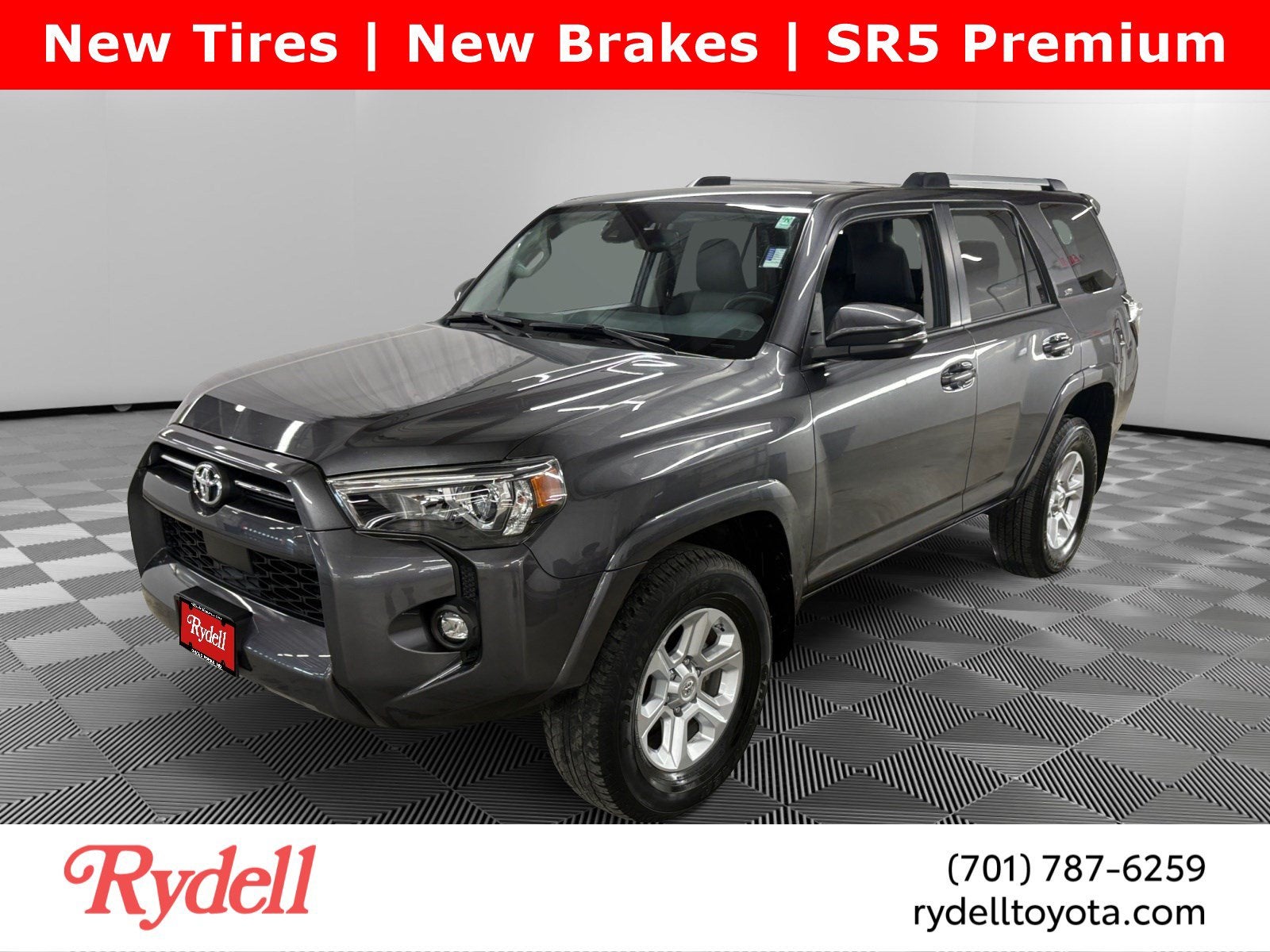 2021 Toyota 4Runner SR5 Premium in Magnetic Gray — front three-quarter view