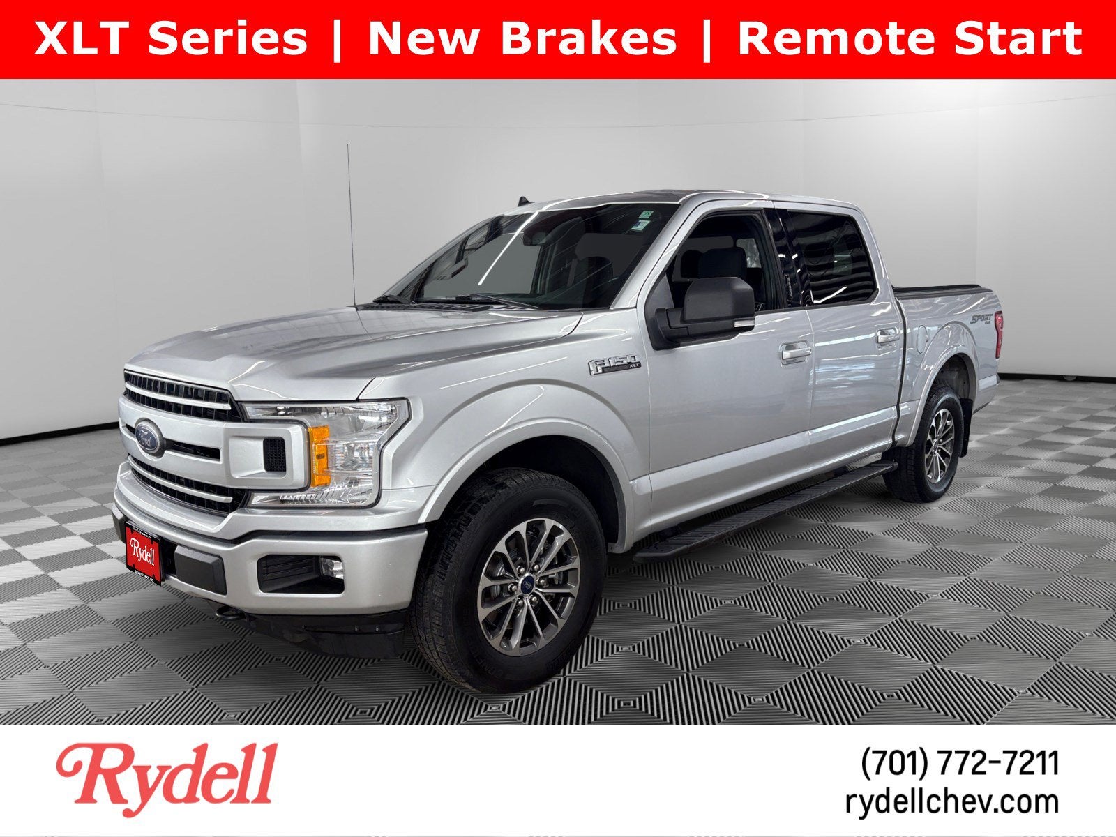 2019 Ford F-150 XLT in Silver — front three-quarter view