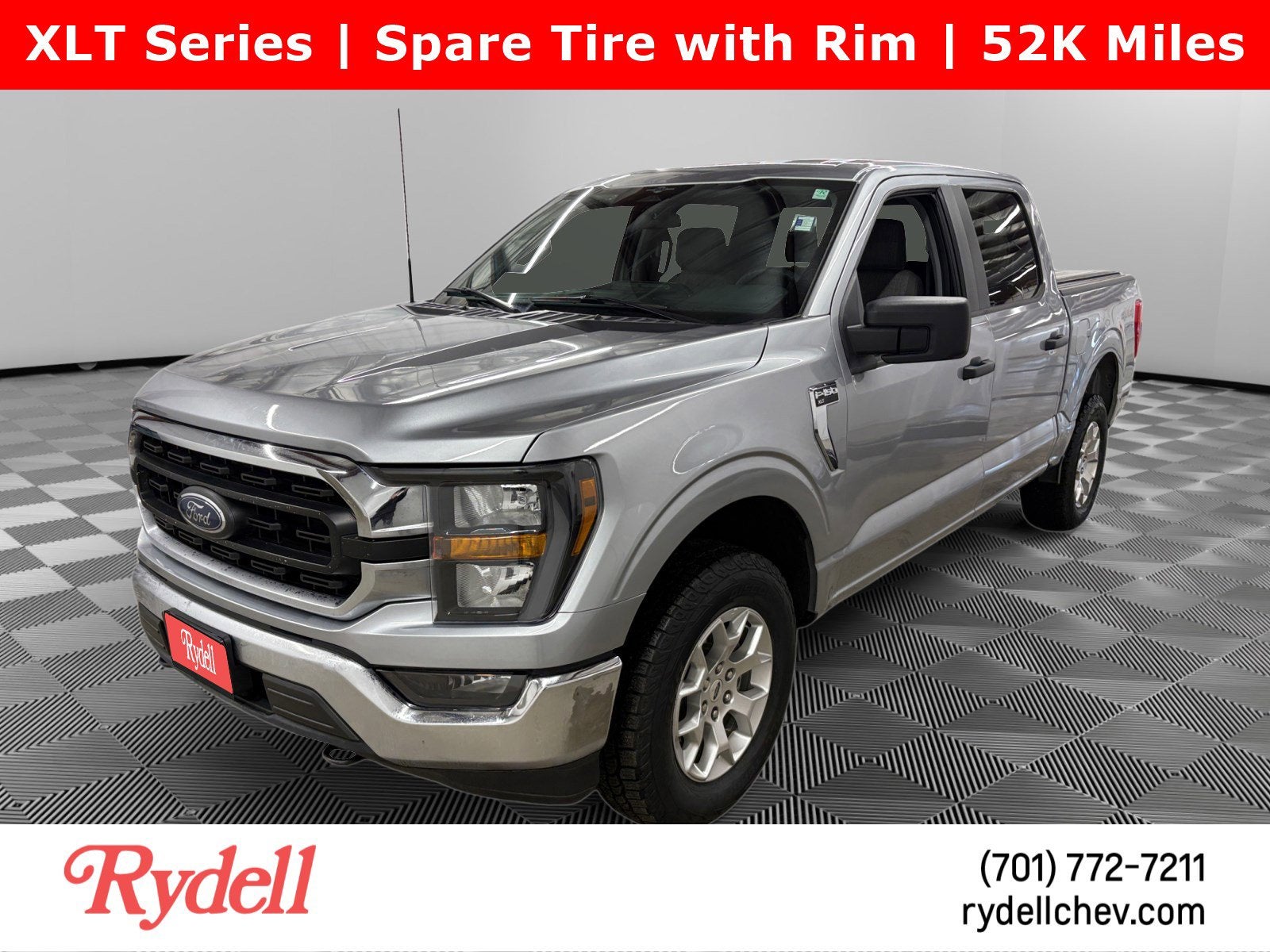 2023 Ford F-150 XLT in Silver — front three-quarter view