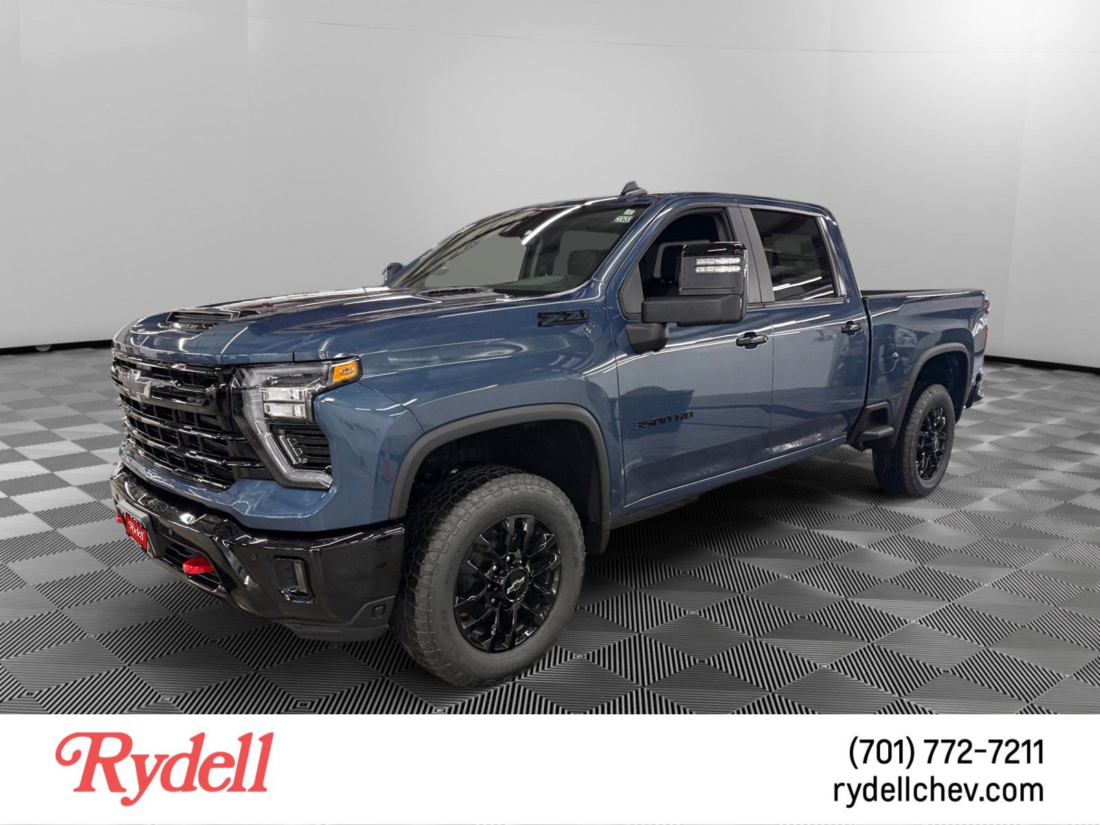 2026 Chevrolet Silverado 3500 HD LT in Lakeshore Blue Metallic — front three-quarter view