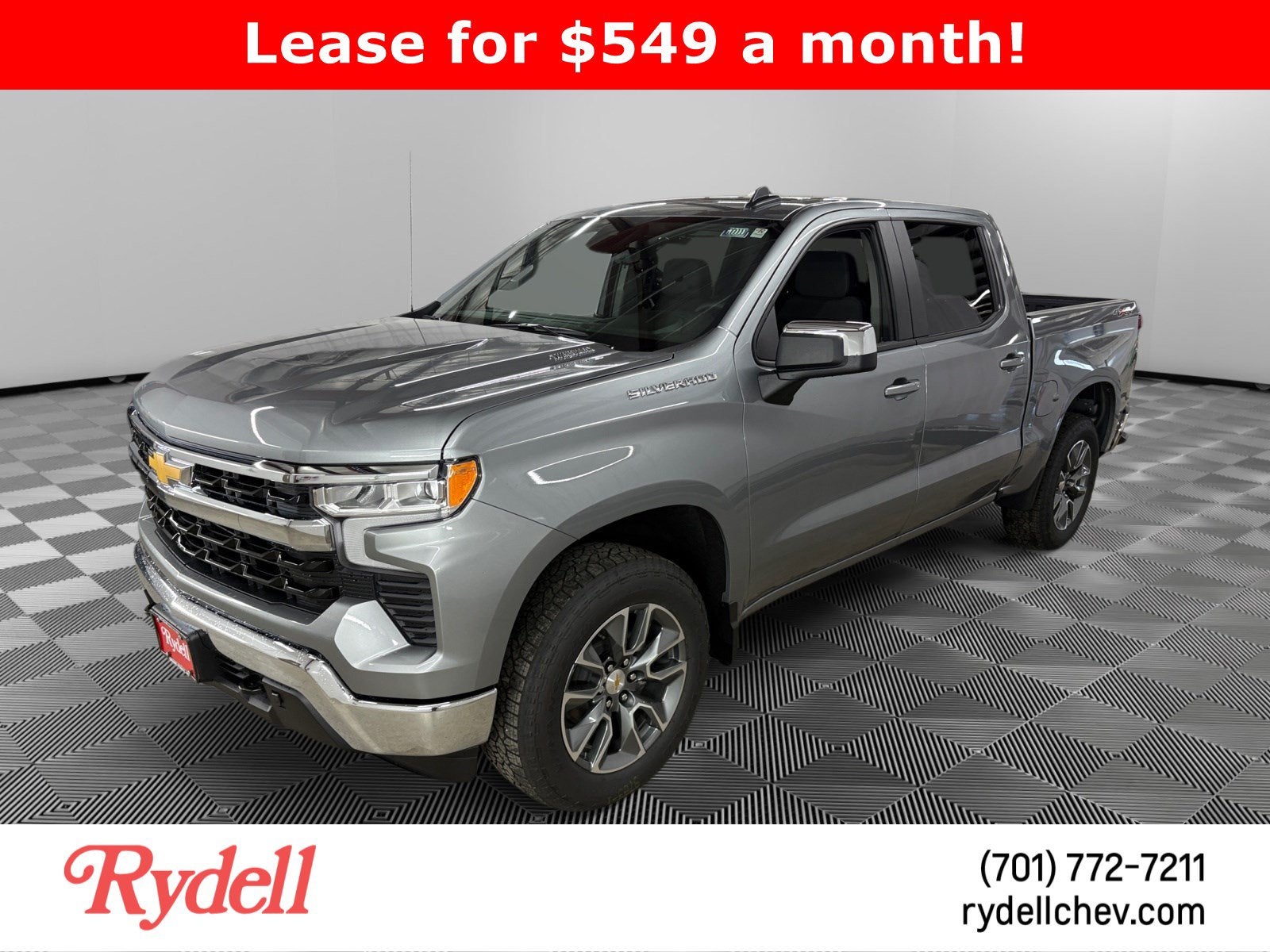 2026 Chevrolet Silverado 1500 LT (2FL) in Sterling Gray Metallic — front three-quarter view