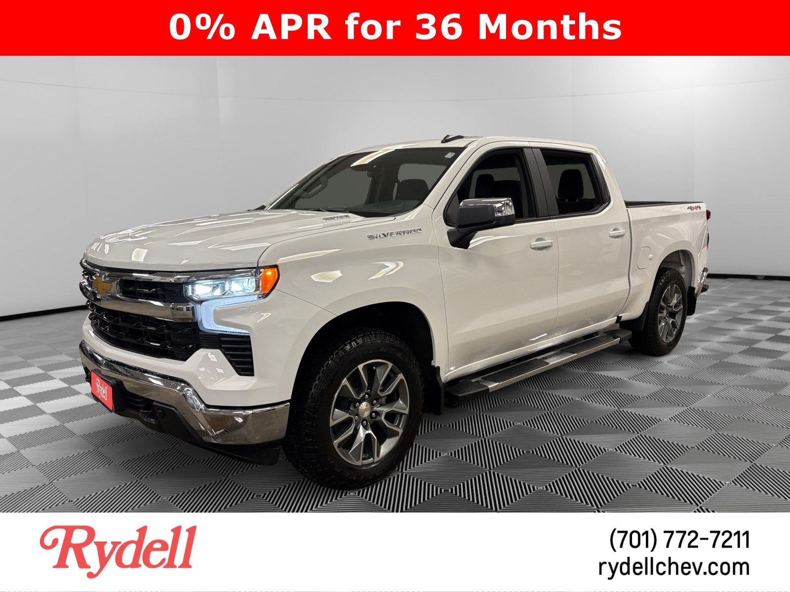 2026 Chevrolet Silverado 1500 LT (2FL) in Summit White — front three-quarter view