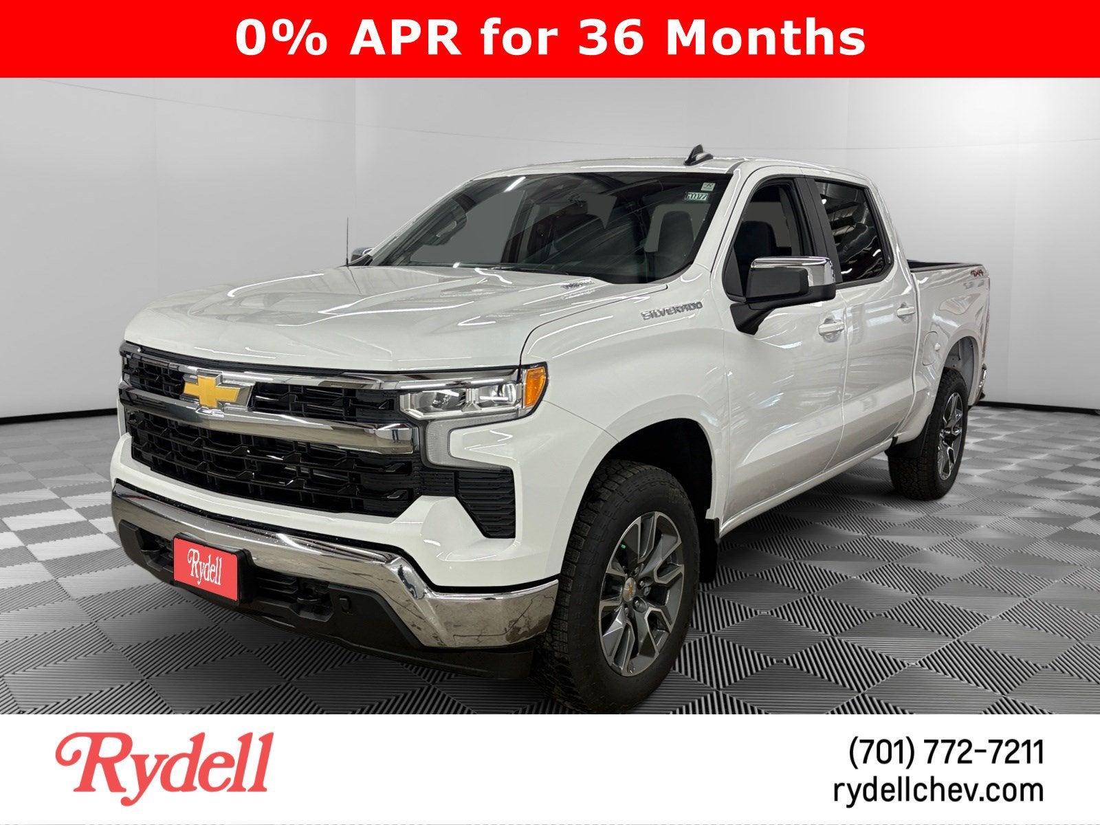 2026 Chevrolet Silverado 1500 LT (2FL) in Summit White — front three-quarter view