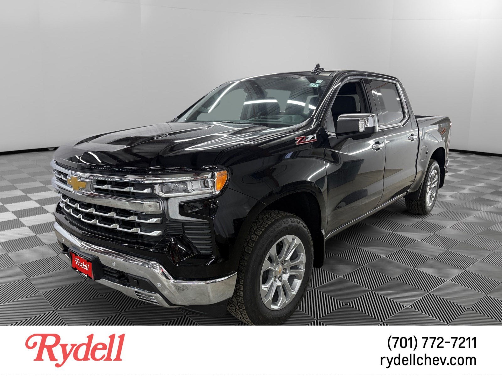 2026 Chevrolet Silverado 1500 LTZ in Black — front three-quarter view
