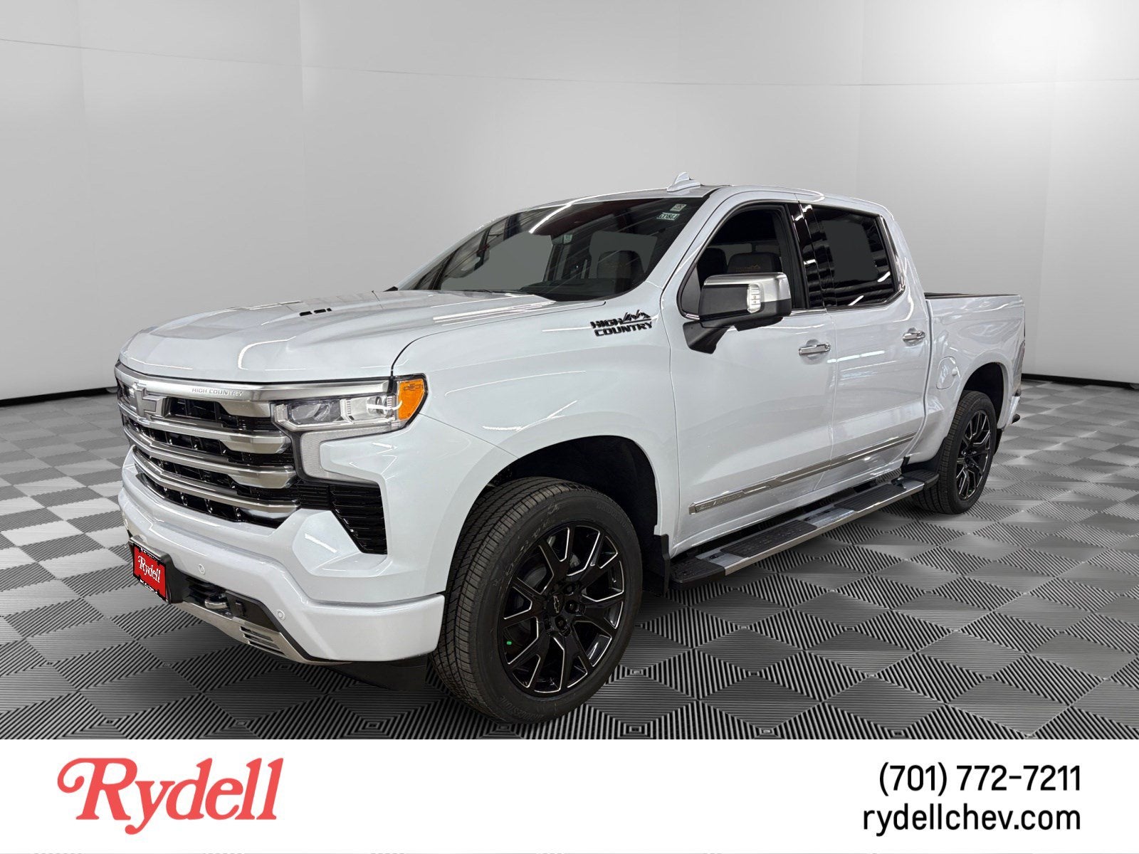 2026 Chevrolet Silverado 1500 High Country in Polar White Tricoat — front three-quarter view