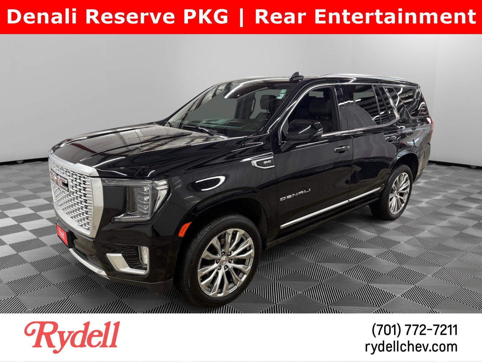 2024 GMC Yukon Denali in Onyx Black — front three-quarter view