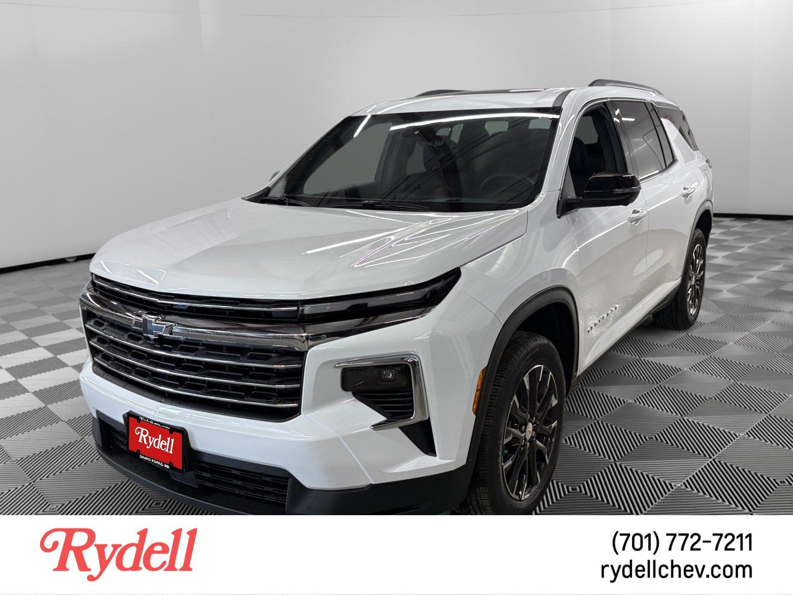 2026 Chevrolet Traverse LT in Summit White — front three-quarter view