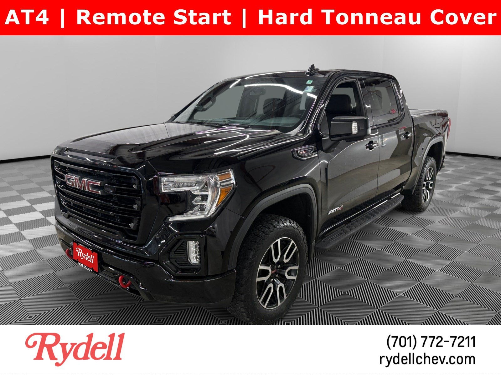 2021 GMC Sierra 1500 AT4 in Onyx Black — front three-quarter view