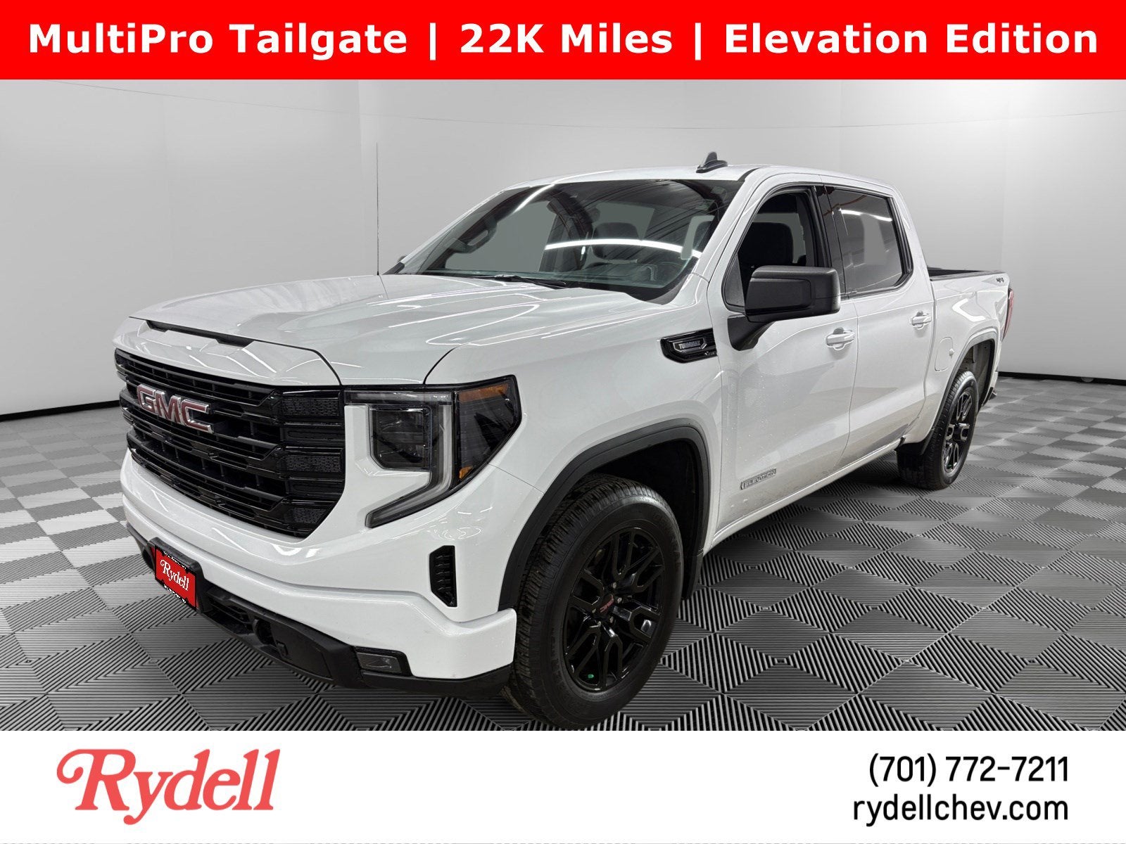 2025 GMC Sierra 1500 Elevation in Summit White — front three-quarter view