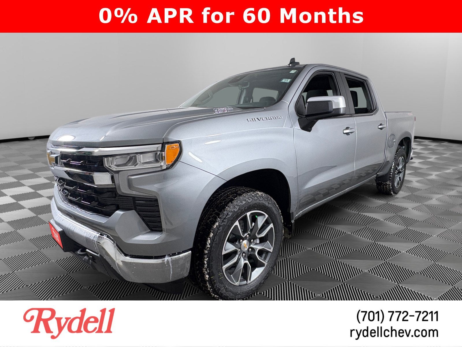 2026 Chevrolet Silverado 1500 LT (2FL) in Sterling Gray Metallic — front three-quarter view