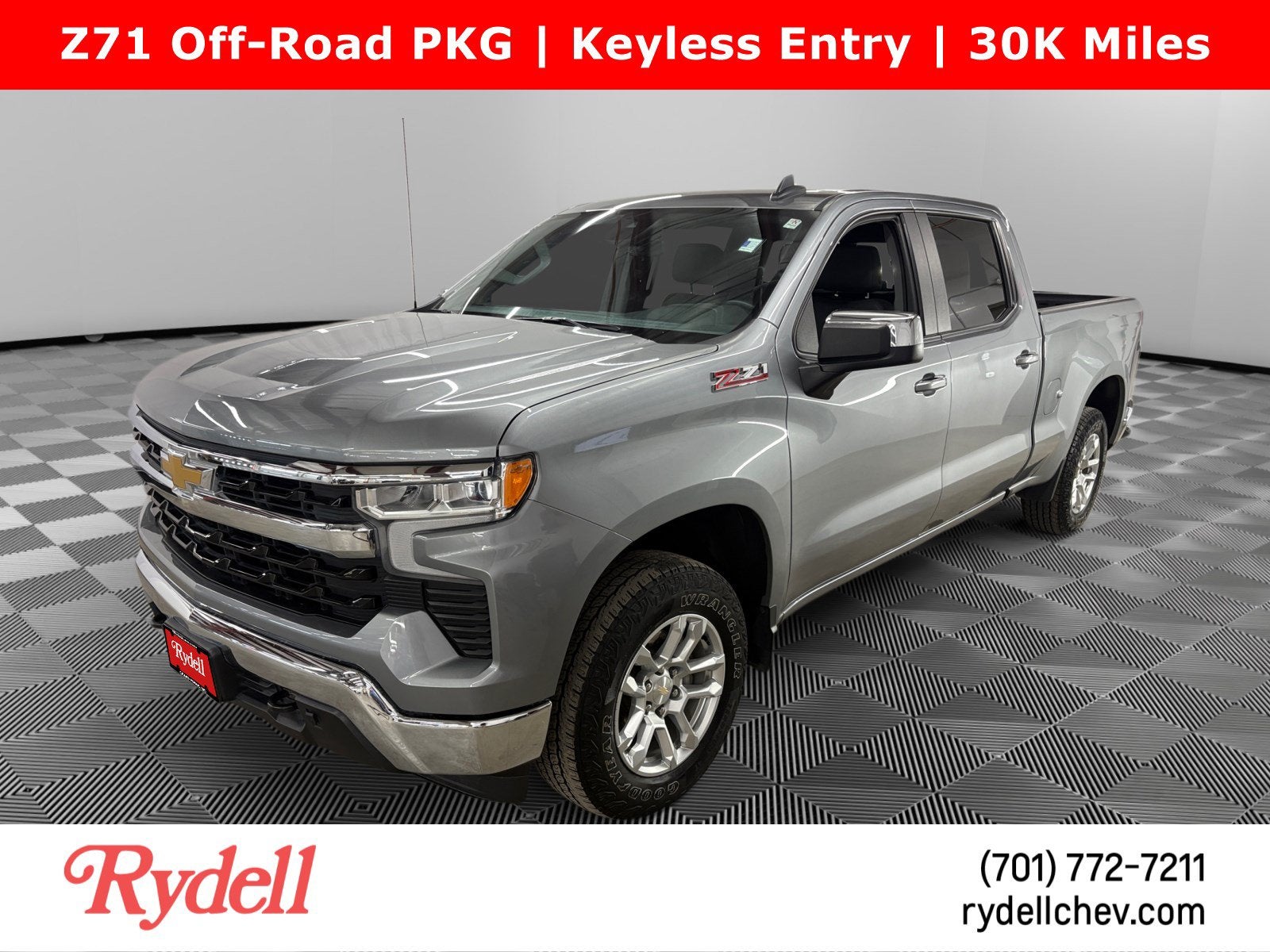 2023 Chevrolet Silverado 1500 LT in Sterling Gray Metallic — front three-quarter view