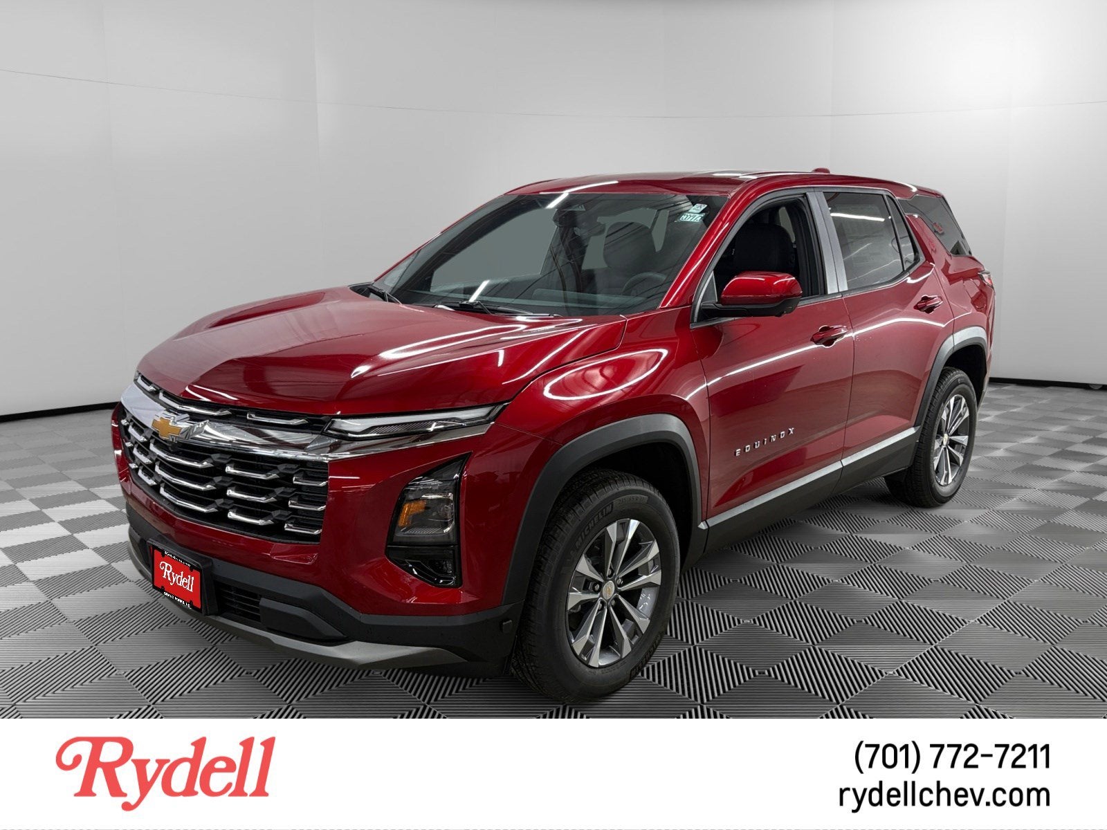 2027 Chevrolet Equinox AWD LT in Radiant Red Tintcoat — front three-quarter view
