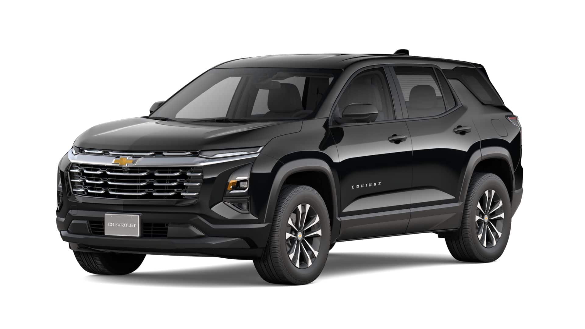 2027 Chevrolet Equinox LT in Mosaic Black Metallic — front three-quarter view