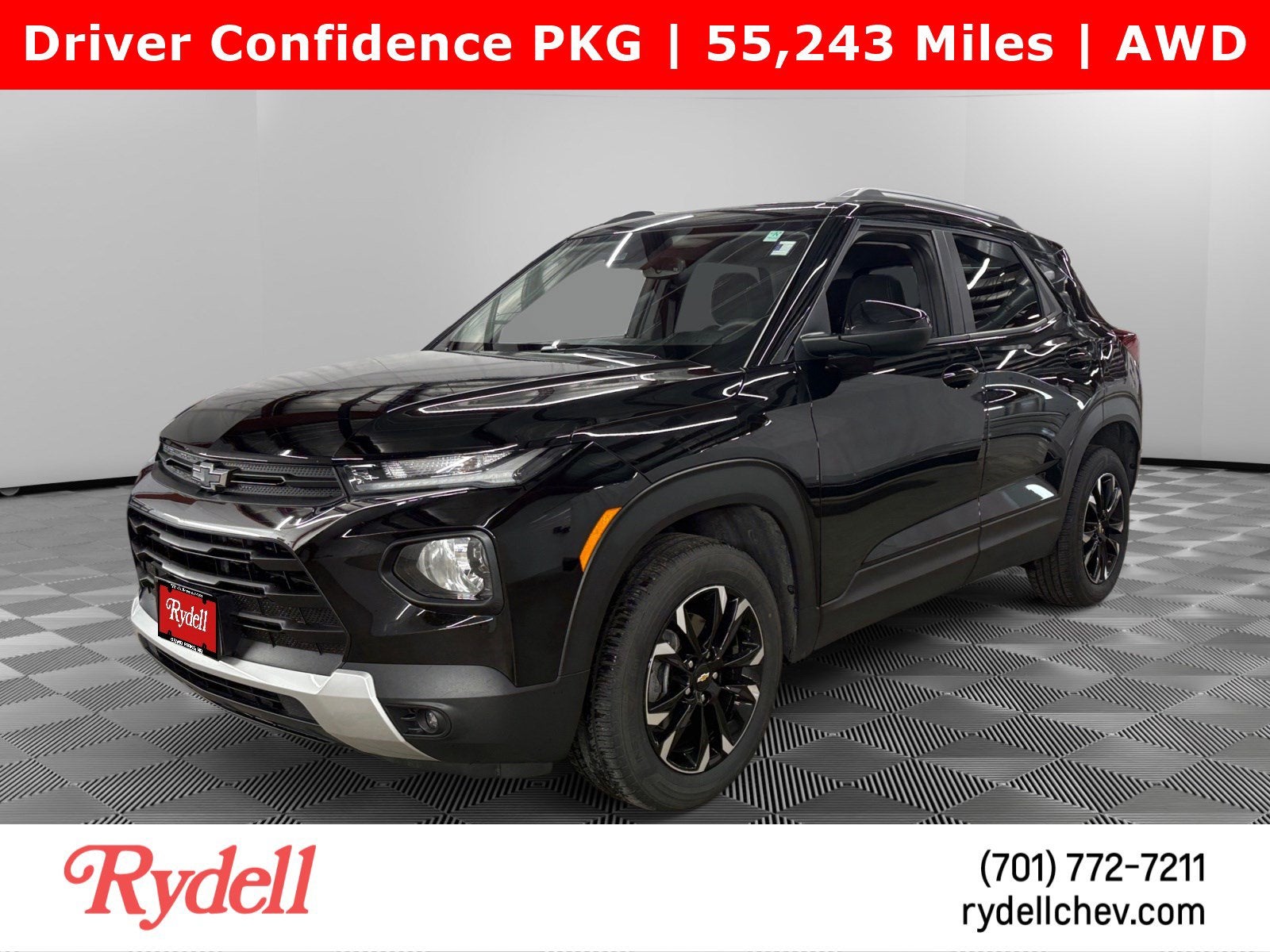 2022 Chevrolet Trailblazer LT in Mosaic Black Metallic — front three-quarter view