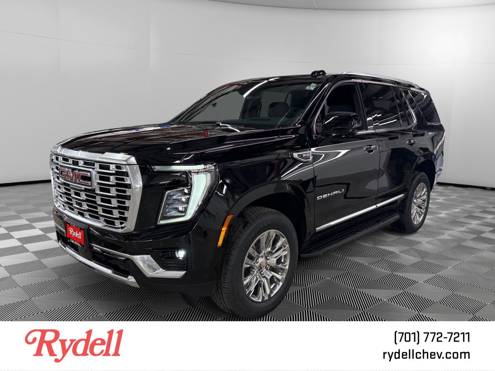 2026 GMC Yukon Denali in Onyx Black — front three-quarter view