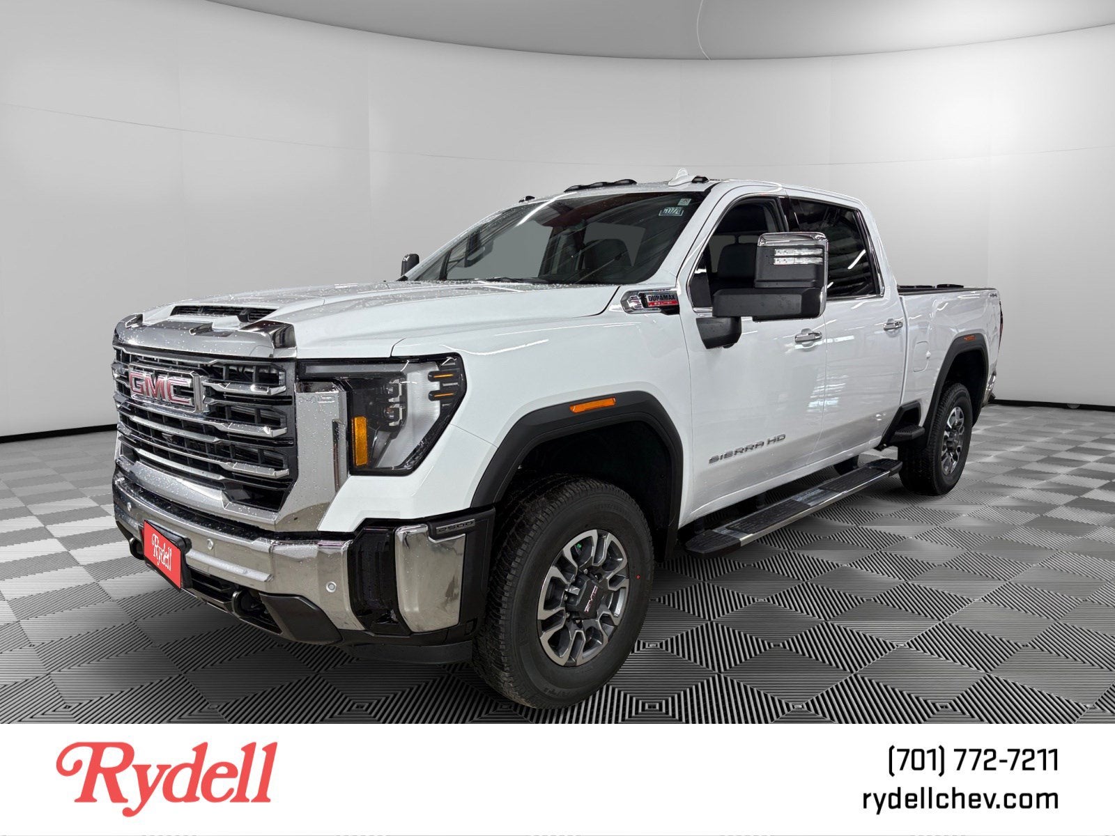 2026 GMC Sierra 2500 HD SLT in Summit White — front three-quarter view