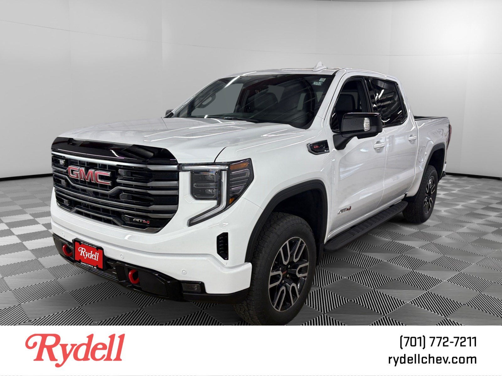 2026 GMC Sierra 1500 AT4 in Summit White — front three-quarter view