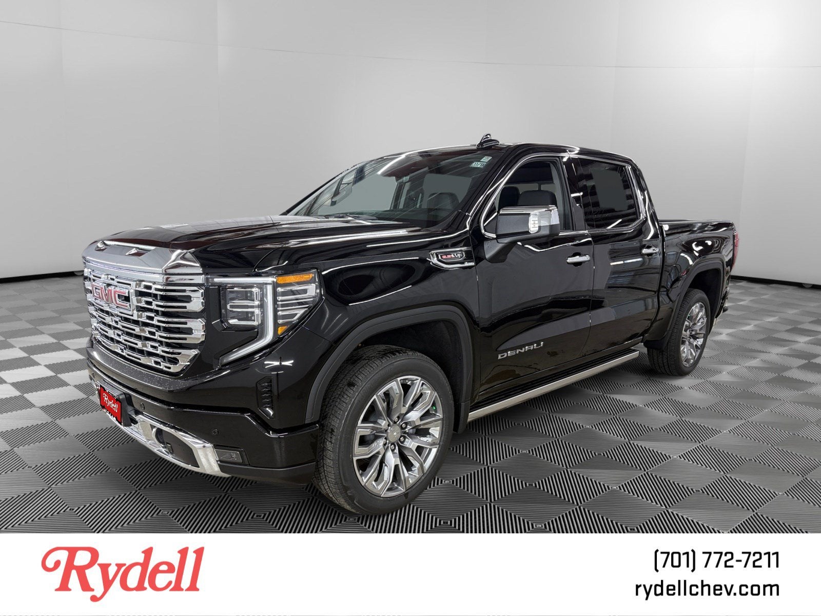 2026 GMC Sierra 1500 Denali in Onyx Black — front three-quarter view