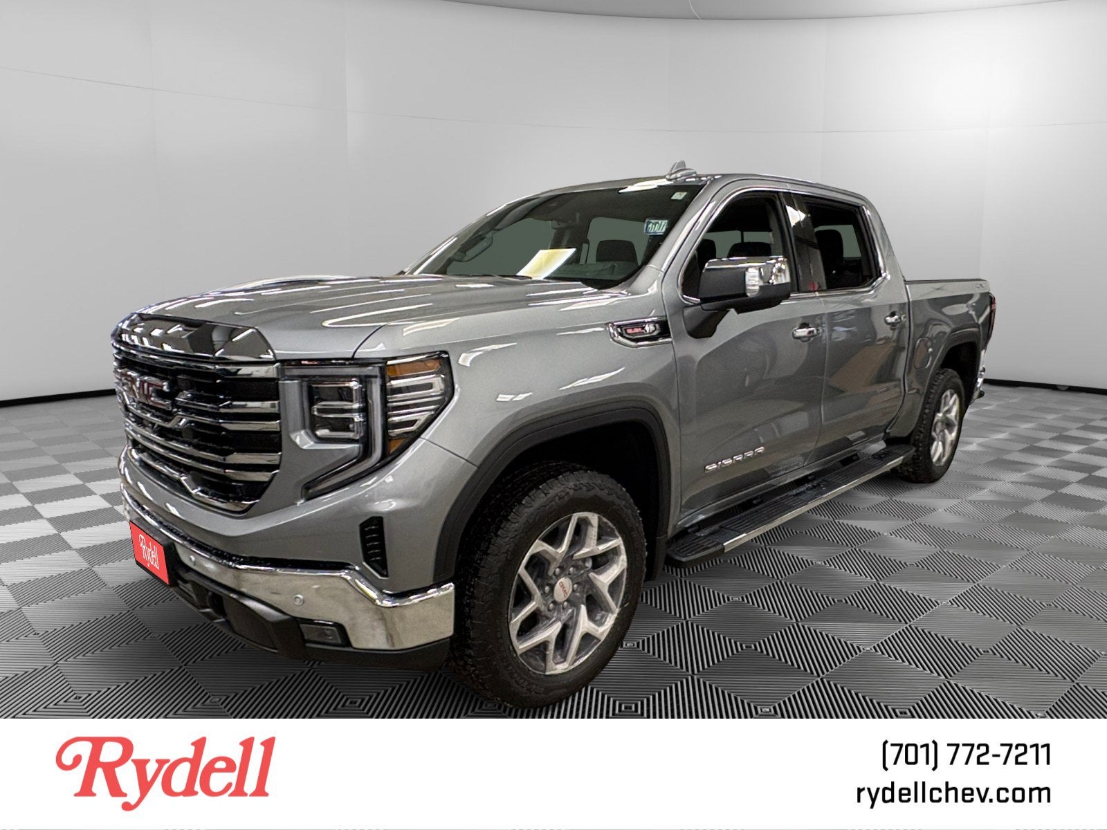 2026 GMC Sierra 1500 SLT in Sterling Metallic — front three-quarter view