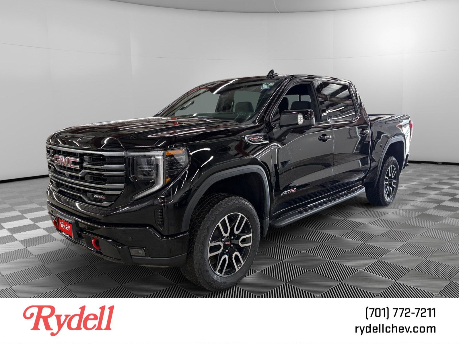 2026 GMC Sierra 1500 AT4 in Onyx Black — front three-quarter view