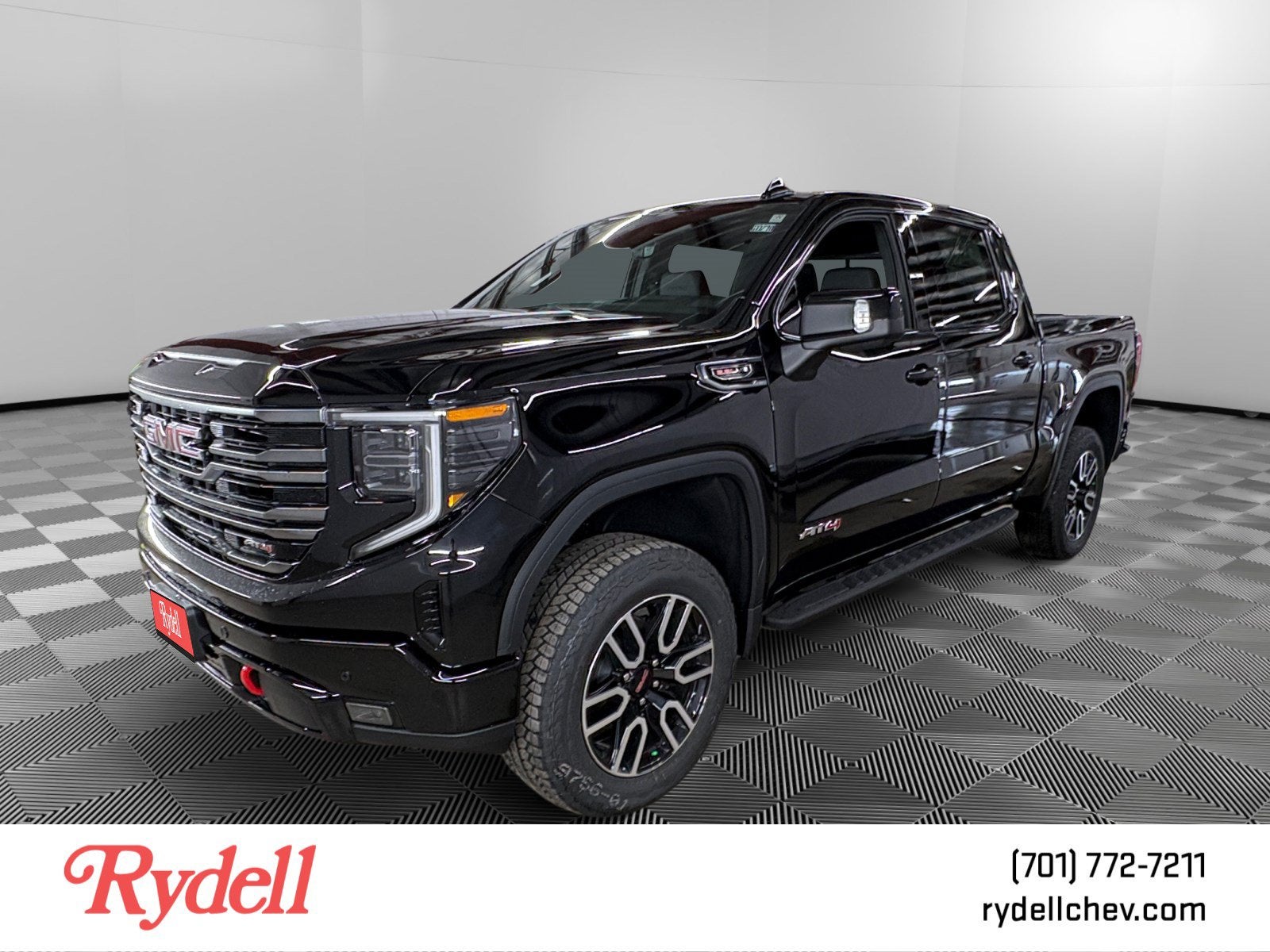 2026 GMC Sierra 1500 AT4 in Onyx Black — front three-quarter view