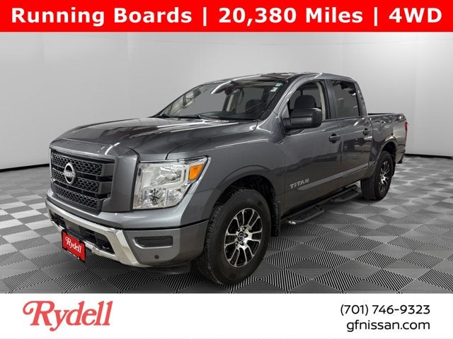 2023 Nissan Titan SV in Gun Metallic — front three-quarter view