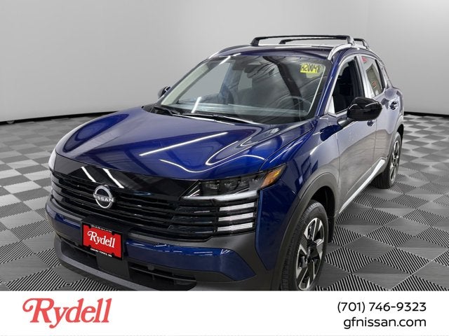 2026 Nissan Kicks SV in Deep Blue Pearl — front three-quarter view