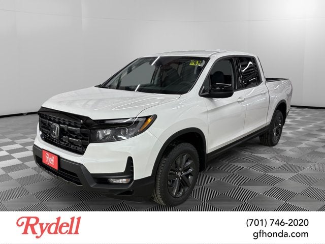 2026 Honda Ridgeline Sport in Platinum White Pearl — front three-quarter view