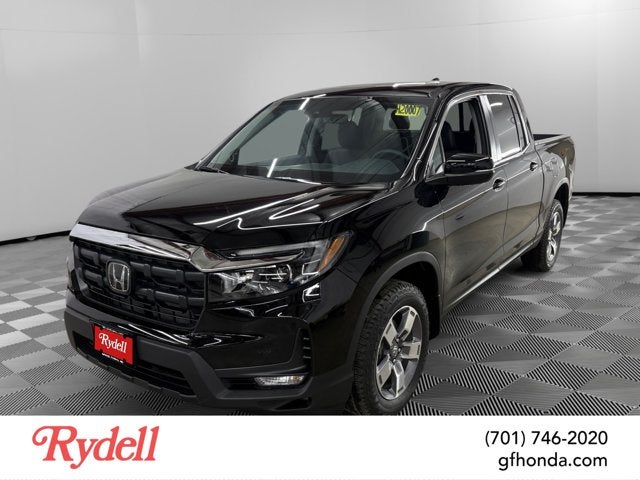 2026 Honda Ridgeline RTL in Crystal Black Pearl — front three-quarter view