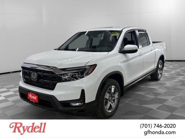 2026 Honda Ridgeline RTL in Platinum White Pearl — front three-quarter view