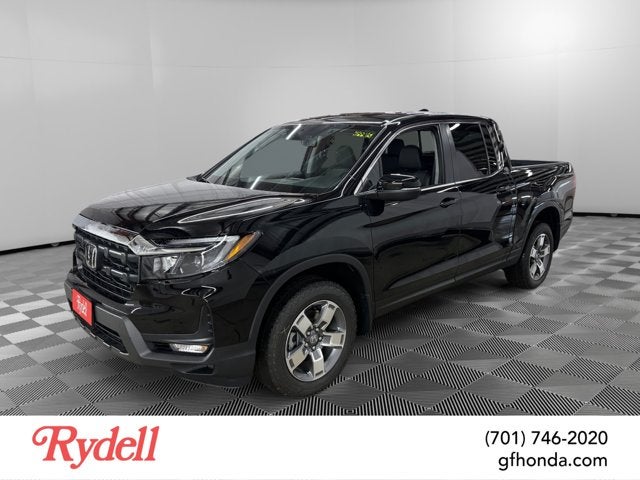 2026 Honda Ridgeline RTL in Crystal Black Pearl — front three-quarter view