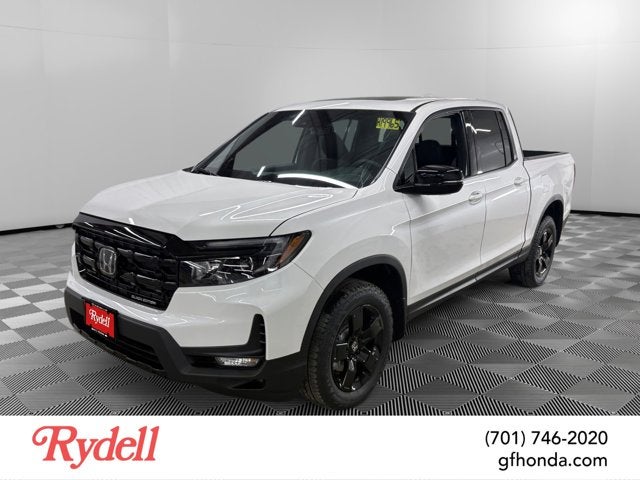 2026 Honda Ridgeline Black Edition in Platinum White Pearl — front three-quarter view