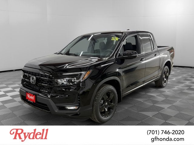 2026 Honda Ridgeline Black Edition in Crystal Black Pearl — front three-quarter view