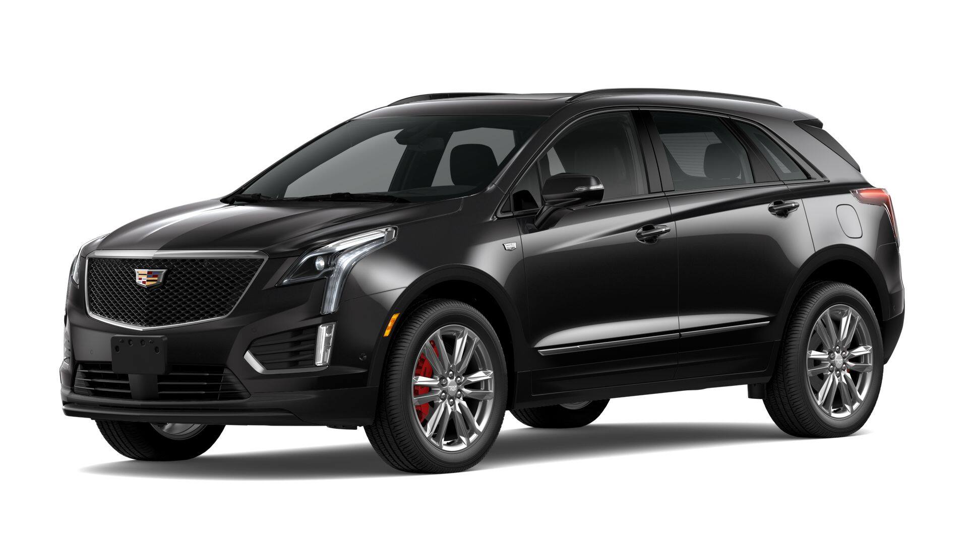 2026 Cadillac XT5 Sport in Stellar Black Metallic — front three-quarter view